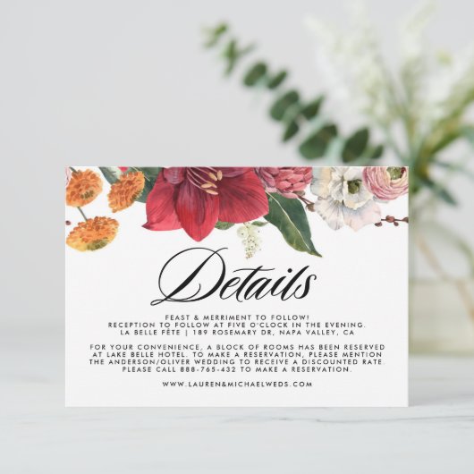 素朴秋離れの結婚詳細 エンクロージャーカード (スタンド正面)