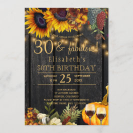素朴秋30と素晴らしい30歳の誕生日パーティー 招待状