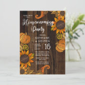 素朴秋 |秋のひまわり引っ越し祝いパーティーパーティー 招待状 (スタンド正面)