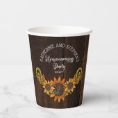 素朴秋 |秋のひまわり引っ越し祝いパーティーパーティー 紙コップ (裏面)