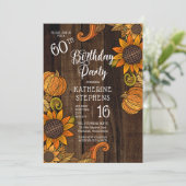素朴秋 |秋のひまわり60th誕生日パーティー 招待状 (スタンド正面)