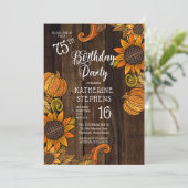 素朴秋 |秋のひまわり75th誕生日パーティー 招待状 (スタンド正面)