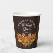 素朴秋 |秋のカボチャ |葉ウェディングシャワー 紙コップ (裏面)