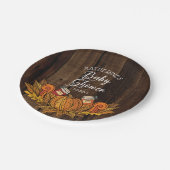 素朴秋 |秋のカボチャ |赤葉ちゃんシャワー ペーパープレート (アングル)