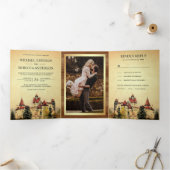 素朴童話の城プリンセスストーリ結婚ブック 三つ折り招待状 (内部)