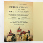 素朴童話の城プリンセスストーリ結婚ブック 三つ折り招待状 (内部最初)