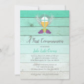 素朴第1聖餐式招待状 – 青 招待状 (正面)