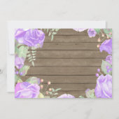 素朴第1誕生日招待状紫フローラ 招待状 (裏面)