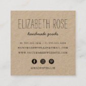 素朴糸 | Kraft スクエア名刺 (裏面)