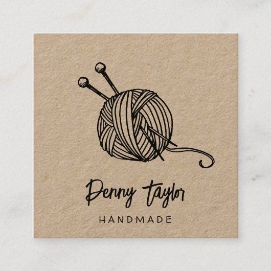 素朴糸 | Kraft Square スクエア名刺 (正面)