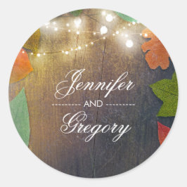 素朴紅葉とウッド結婚ズ ラウンドシール