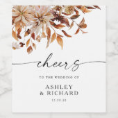 素朴紅葉のワ結婚インボトルラベル ワインラベル (シングルラベル)