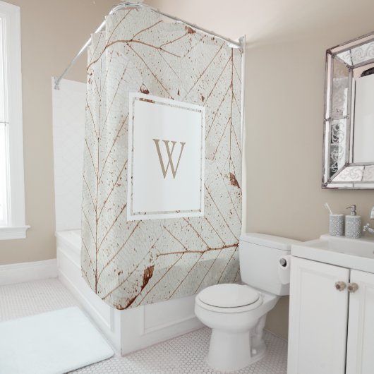 素朴紅葉エレガントトウペモノグラム シャワーカーテン (インサイチュ)