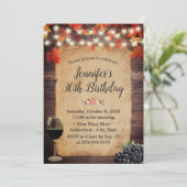 素朴紅葉ストリングライツワイン誕生日 招待状 (スタンド正面)