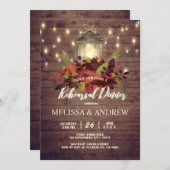 素朴紅葉ストリングライトリハーサルディナー 招待状 (正面/裏面)