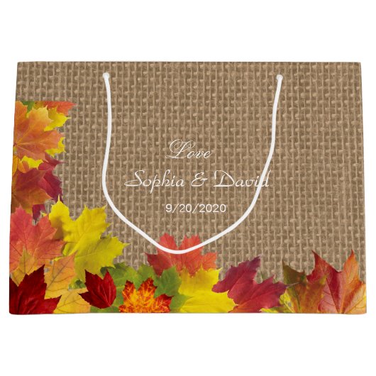 素朴紅葉バ結婚ラップ ラージペーパーバッグ (正面)