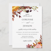 素朴紅葉フローラ結婚葉 招待状 (正面)