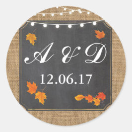 素朴紅葉ライトのステッカーラエレガントベル ラウンドシール