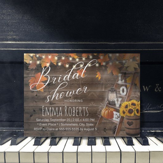 素朴紅葉ラブラダーブライダルシャワー 招待状