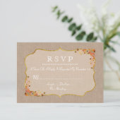 素朴紅葉リネンキャンバスRSVP 出欠カード (スタンド正面)