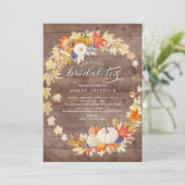 素朴紅葉リースブライダルシャワーティー 招待状 (スタンド正面)
