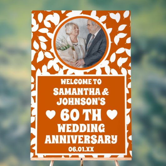 素朴紅葉写真60結婚周年 アクリルサイン (ニュートラル)