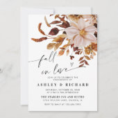 素朴紅葉婚約パーティ招待状 招待状 (正面)