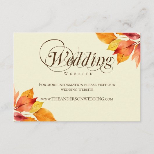 素朴紅葉書道結婚のWebサイト エンクロージャーカード (正面)