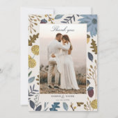 素朴紅葉秋の結婚式感謝していユー 招待状 (正面)