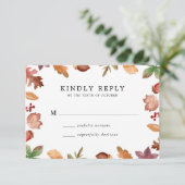 素朴紅葉秋の結婚式 出欠カード (スタンド正面)