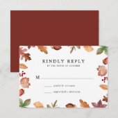 素朴紅葉秋の結婚式 出欠カード (正面/裏面)