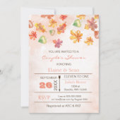 素朴紅葉秋ブライダルシャワー招待状 招待状 (正面)