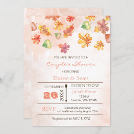 素朴紅葉秋ブライダルシャワー招待状 招待状