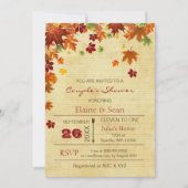 素朴紅葉秋ブライダルシャワー 招待状 (正面)