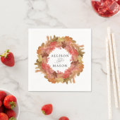 素朴紅葉秋結婚リース スタンダードカクテルナプキン (インサイチュ)