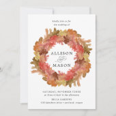 素朴紅葉秋結婚リース 招待状 (正面)