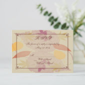 素朴紅葉結婚の応答カード 出欠カード (スタンド正面)