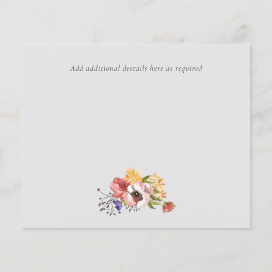 素朴紅葉結婚コレクション – 予算 (裏面)