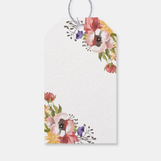 素朴紅葉結婚コレクション – 予算 ギフトタグ (裏面)