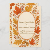 素朴紅葉結婚式招待状 招待状 (正面/裏面)