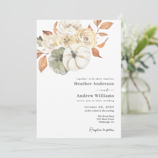 素朴紅葉結婚 招待状 (スタンド正面)