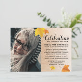 素朴紅葉葬儀 | 生命お祝い 招待状 (スタンド正面)