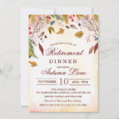 素朴紅葉退職夕食招待状 招待状 (正面)