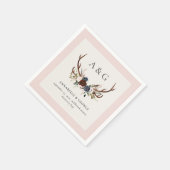 素朴紅葉、フローラ、ステーキの結婚式 スタンダードカクテルナプキン (角)