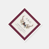 素朴紅葉、フローラ、ステーキの結婚式 スタンダードカクテルナプキン (角)