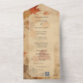 素朴紅葉QRコード オールインワン招待状 (内側)