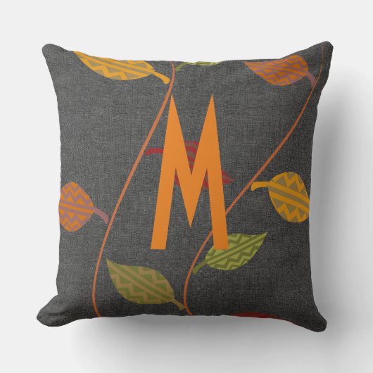 素朴紅葉Vibe Add Monogram クッション (正面)