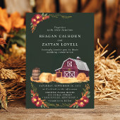 素朴納屋とフローラ秋の田舎結婚式 招待状