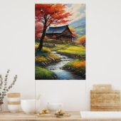 素朴納屋と流れの旋律 ポスター (キッチン)