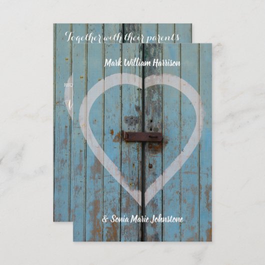 素朴納屋の戸 招待状 (正面/裏面)